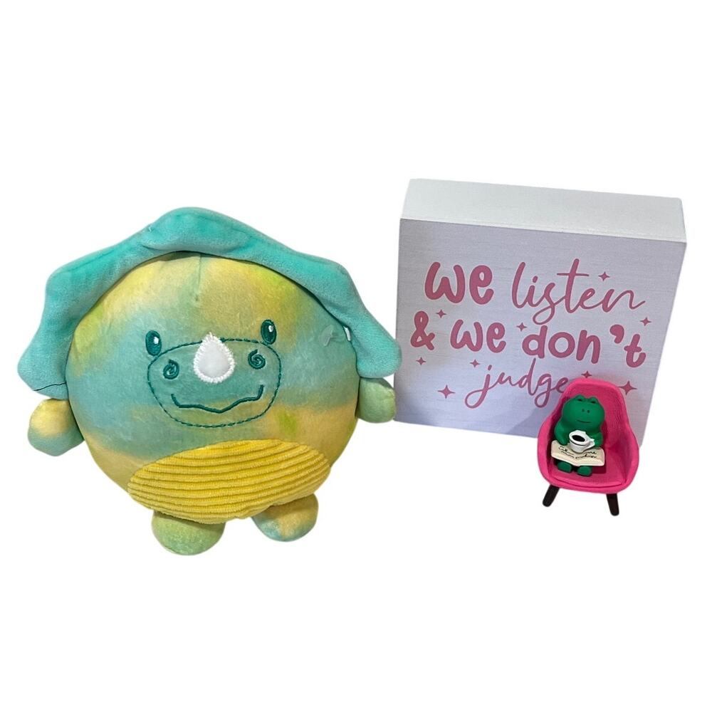 Animal Adventure Tie-Dye Baby Triceratops Plush Stuffed Animal Dinosaur Squishy